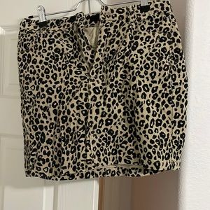 Cheetah Corduroy Mini Skirt